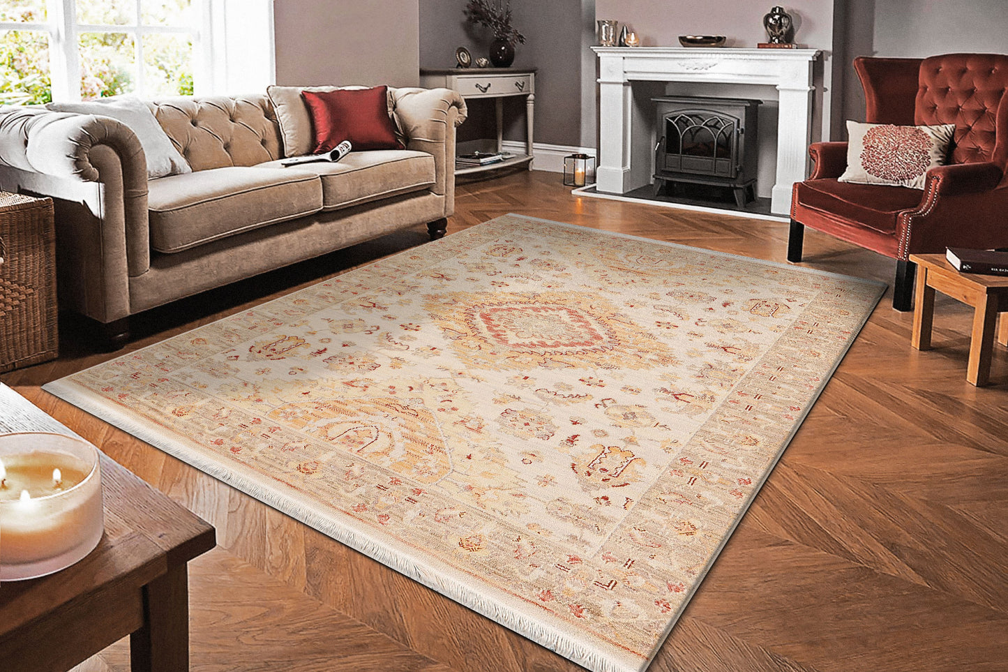 WADE 18602 Taupe/Rust/Multi
