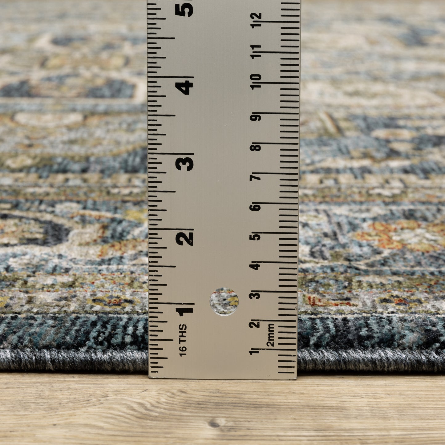 Aberdeen Medallion Blue/ Blue Oriental Cut Pile Rug