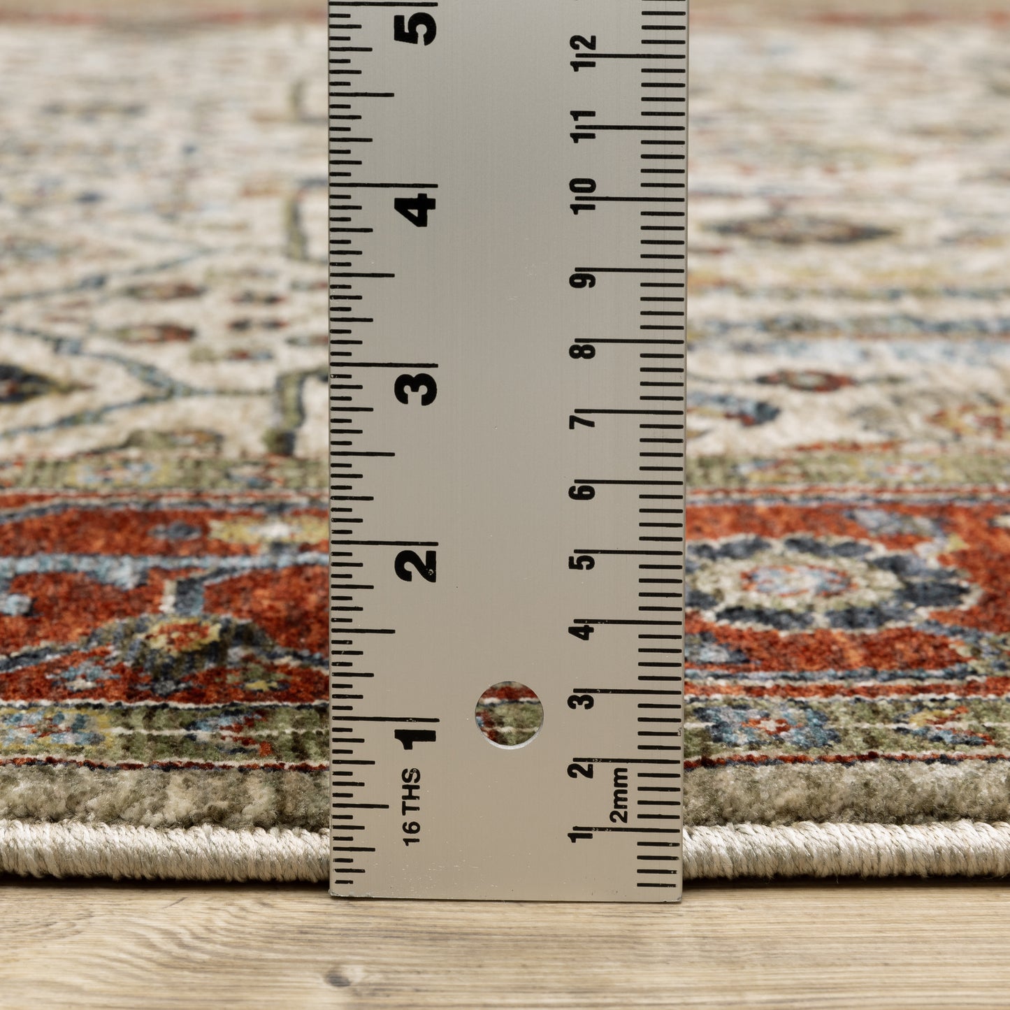 Aberdeen Floral Ivory/ Red Oriental Cut Pile Rug