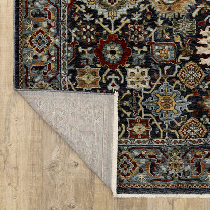 Aberdeen Floral Blue/ Multi Oriental Cut Pile Rug