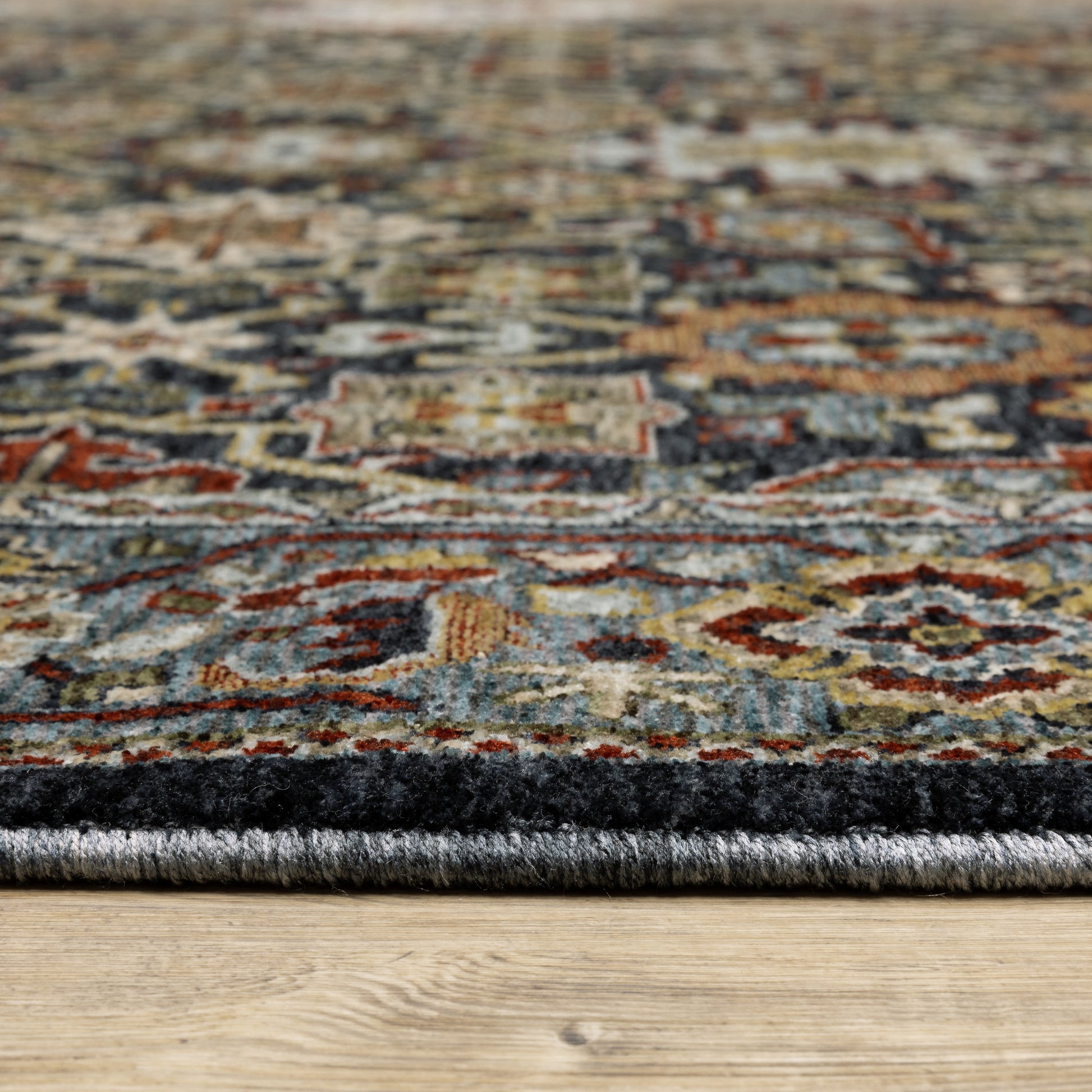 Aberdeen Floral Blue/ Multi Oriental Cut Pile Rug