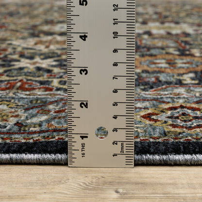 Aberdeen Floral Blue/ Multi Oriental Cut Pile Rug
