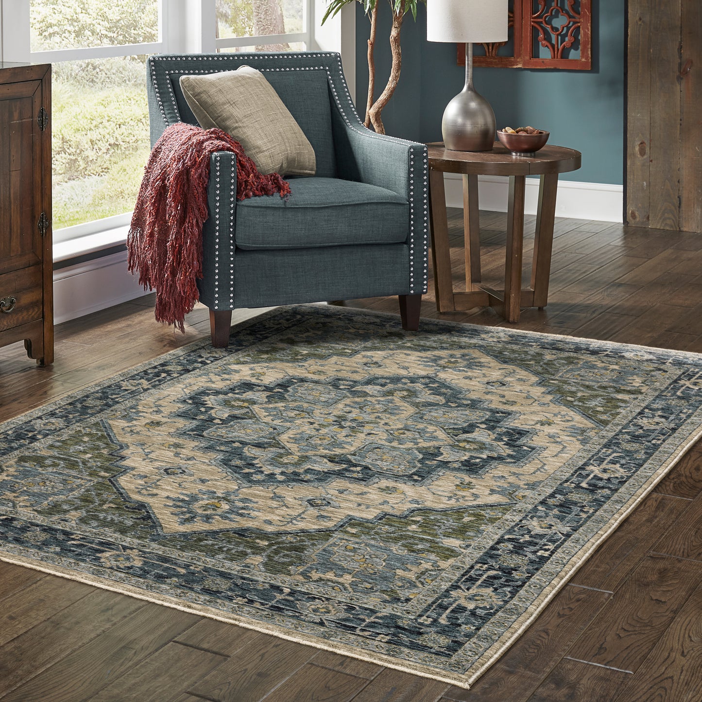 Aberdeen 051G1 Blue Medallion Rug