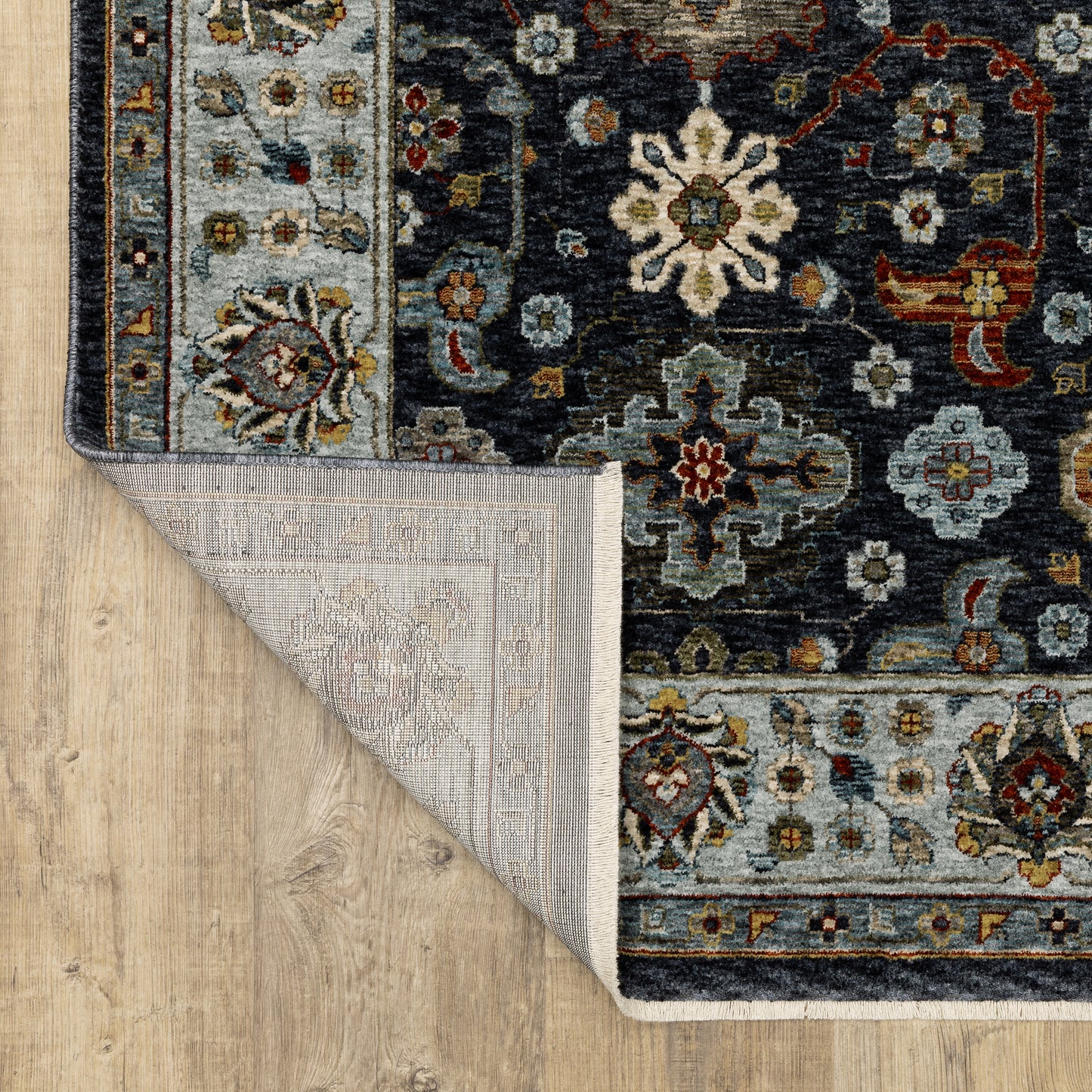 Aberdeen Floral Blue/ Multi Oriental Cut Pile Rug