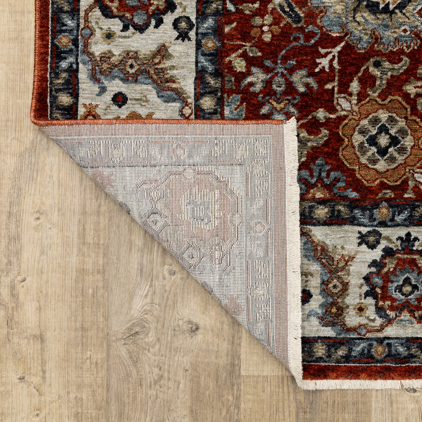 Aberdeen Floral Red/ Ivory Oriental Cut Pile Rug