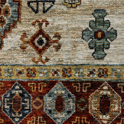 Aberdeen Medallion Blue/ Multi Oriental Cut Pile Rug