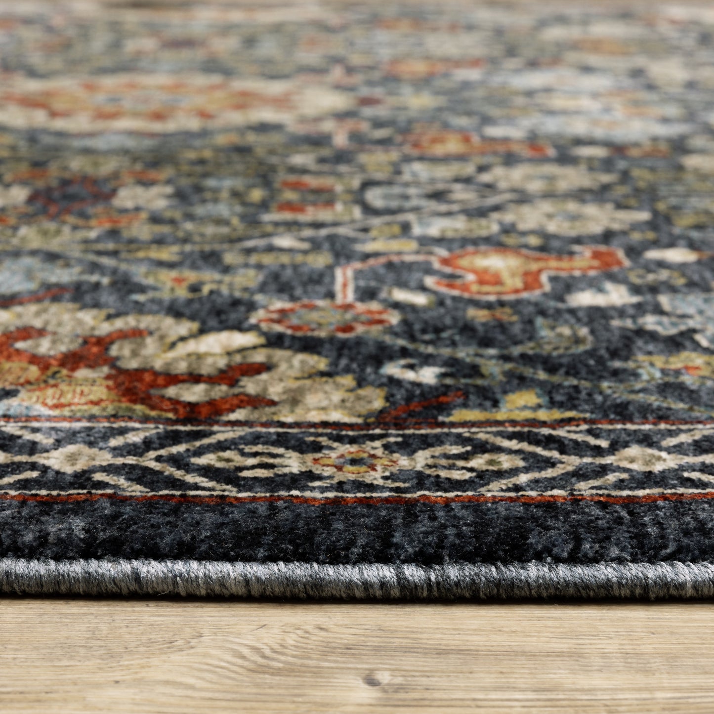 Aberdeen Floral Blue/ Multi Oriental Cut Pile Rug