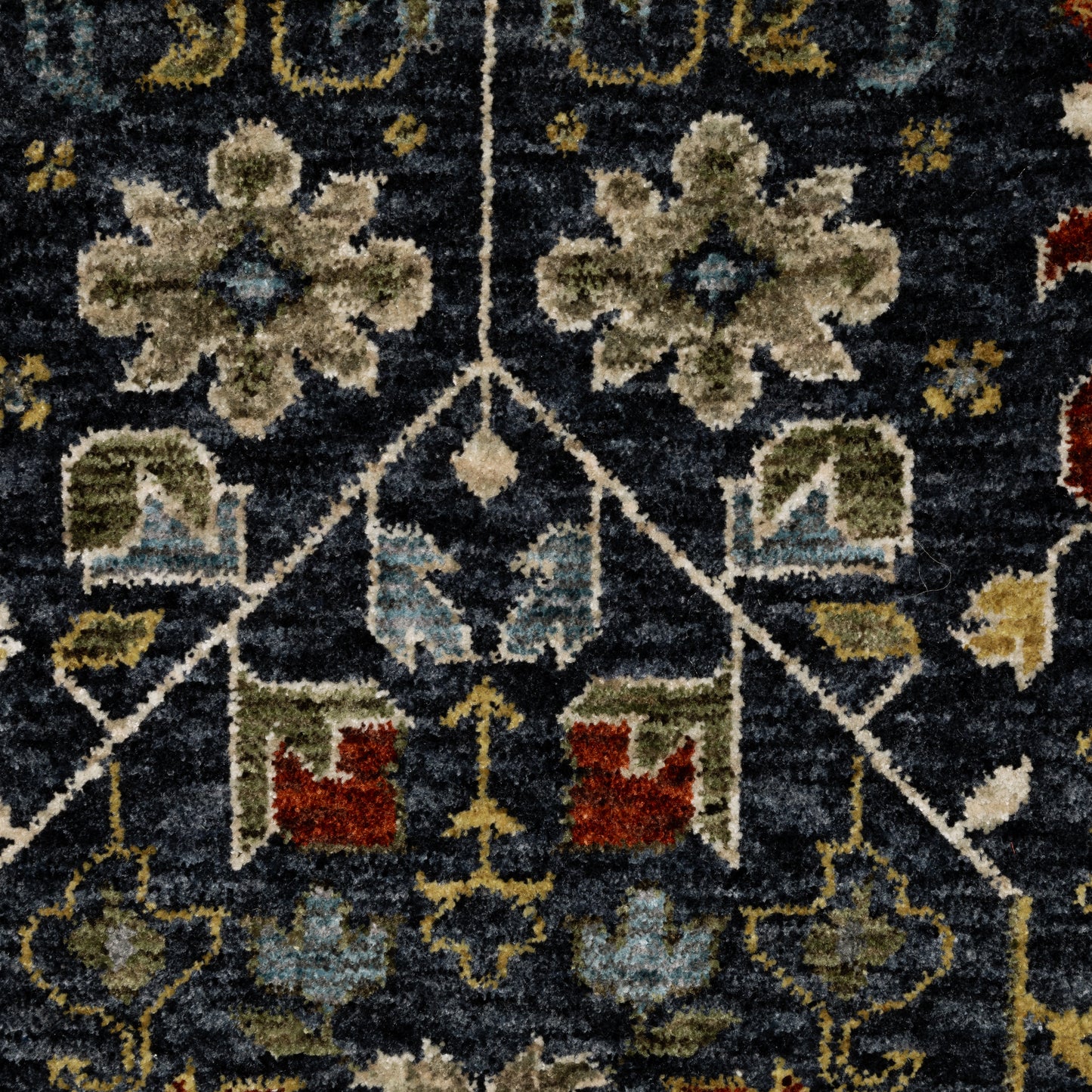 Aberdeen Floral Blue/ Multi Oriental Cut Pile Rug