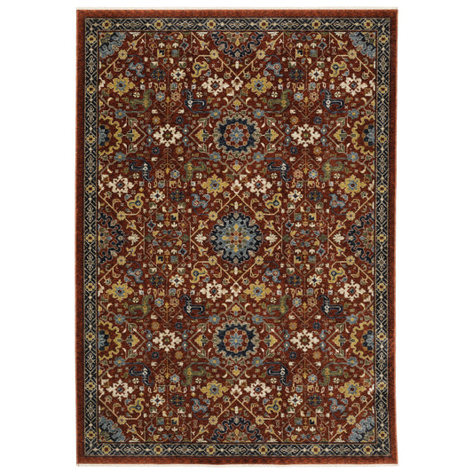 Aberdeen 006R1 Red Floral Rug
