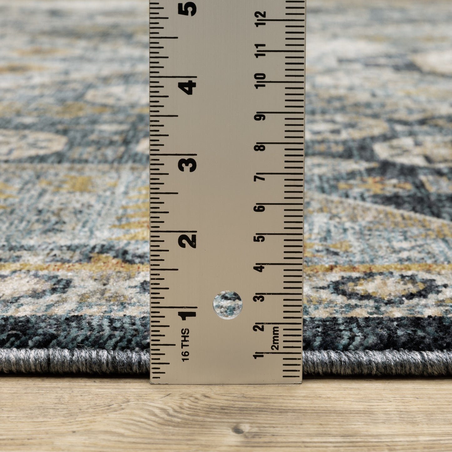 Aberdeen Medallion Blue/ Gold Oriental Cut Pile Rug