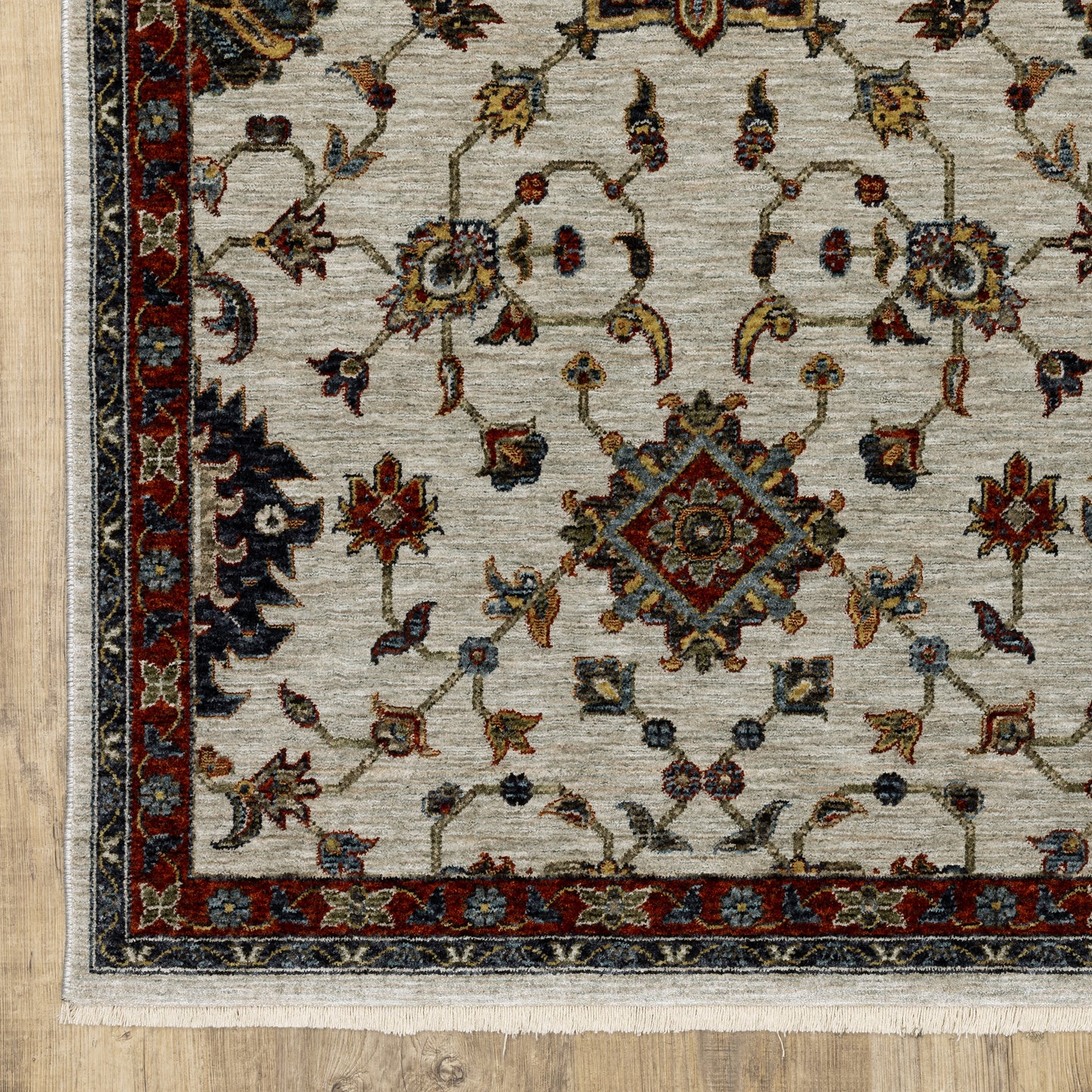 Aberdeen Floral Ivory/ Multi Oriental Cut Pile Rug