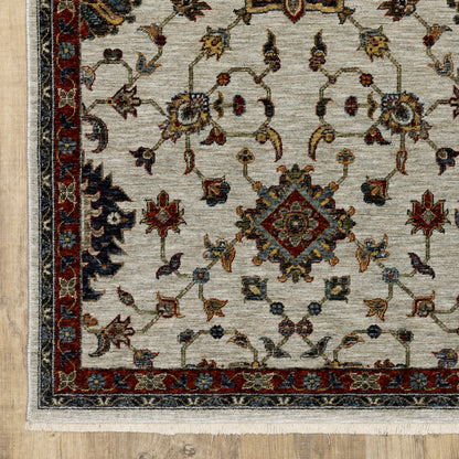 Aberdeen Floral Ivory/ Multi Oriental Cut Pile Rug