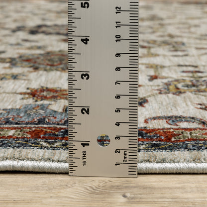 Aberdeen Floral Ivory/ Multi Oriental Cut Pile Rug