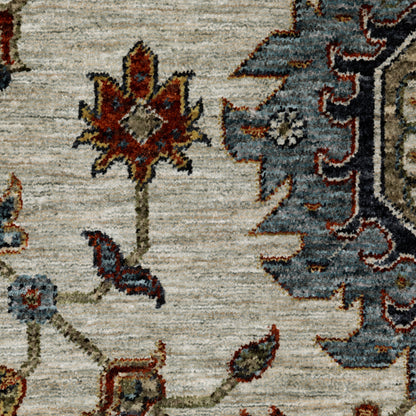Aberdeen Floral Ivory/ Multi Oriental Cut Pile Rug