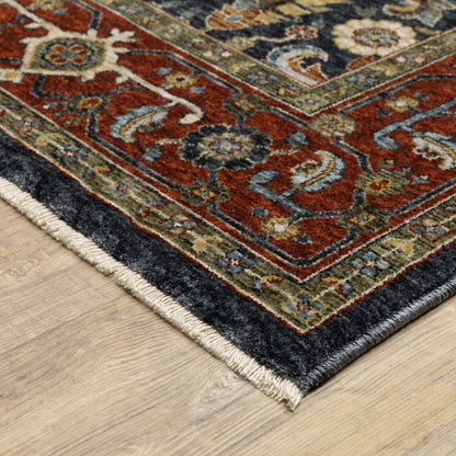 Aberdeen Floral Ivory/ Red Oriental Cut Pile Rug