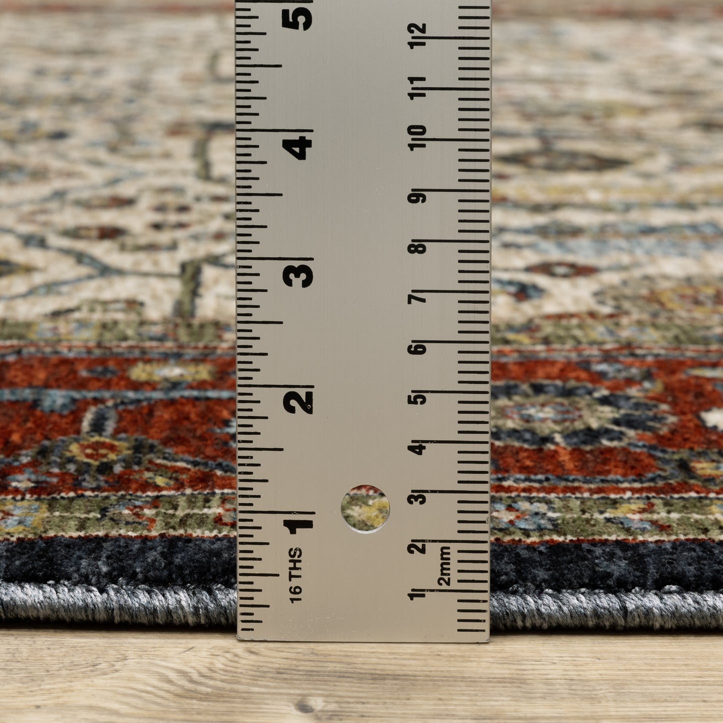 Aberdeen Floral Ivory/ Red Oriental Cut Pile Rug
