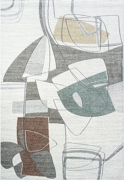 Polaris Modern Ivory/Multi Geometric Low Pile Rug