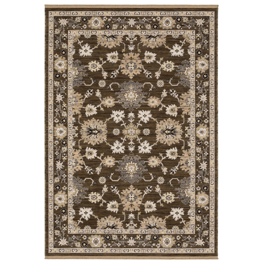 Acacia ACA01 Brown Floral Rug