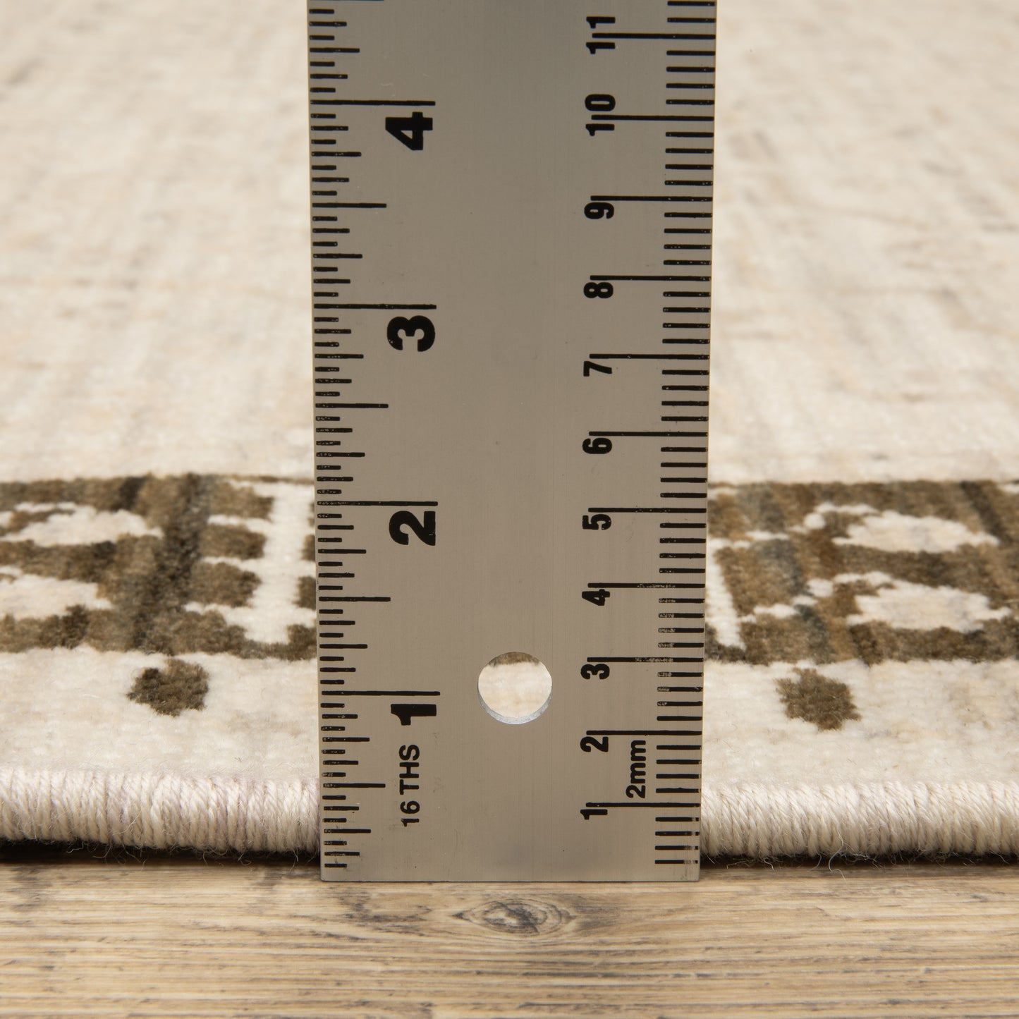Acacia Distressed Beige/ Brown Oriental Cut Pile Rug