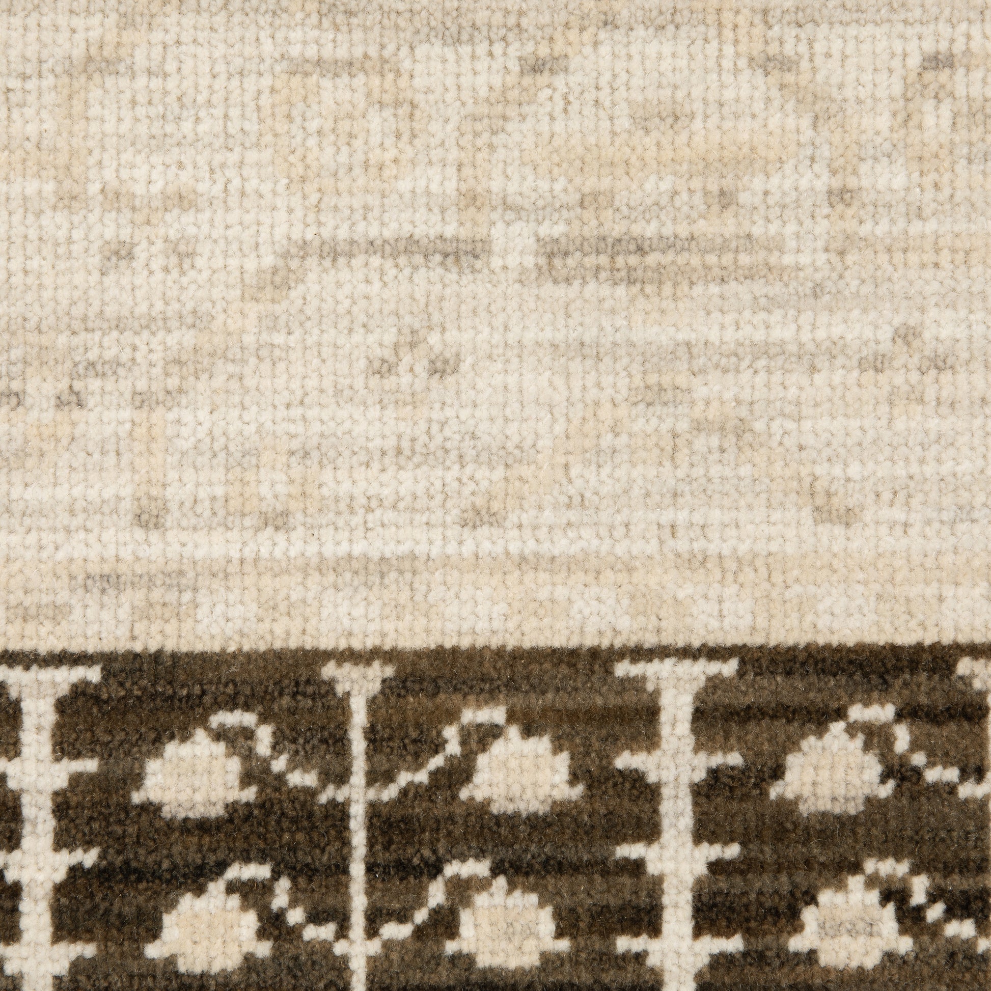 Acacia Distressed Beige/ Brown Oriental Cut Pile Rug
