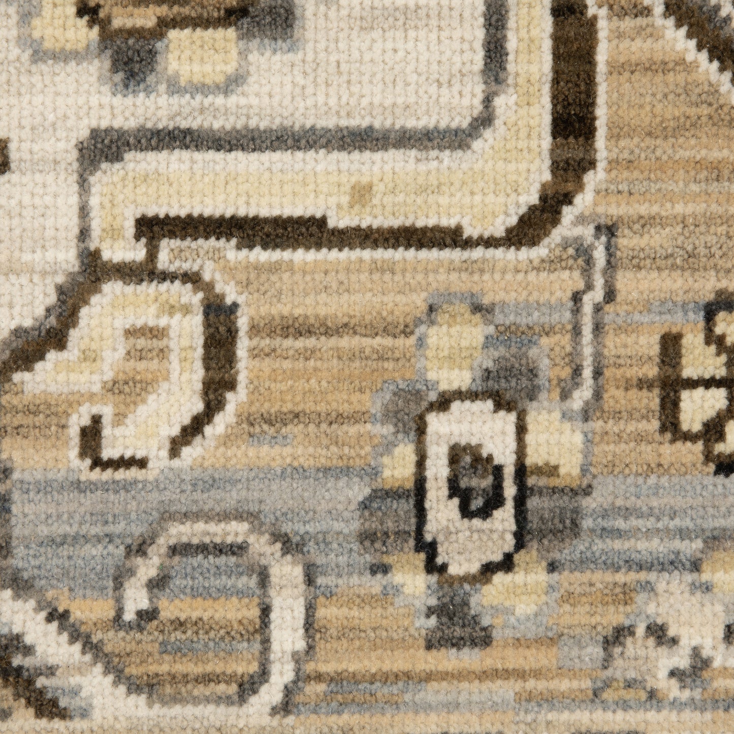 Acacia Medallion Brown/ Grey Floral Cut Pile Rug
