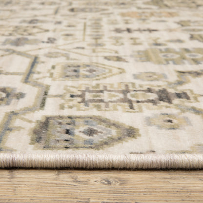 Acacia Oriental Beige/ Tan Floral Cut Pile Rug