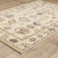 Acacia Floral Beige/ Tan Oriental Cut Pile Rug