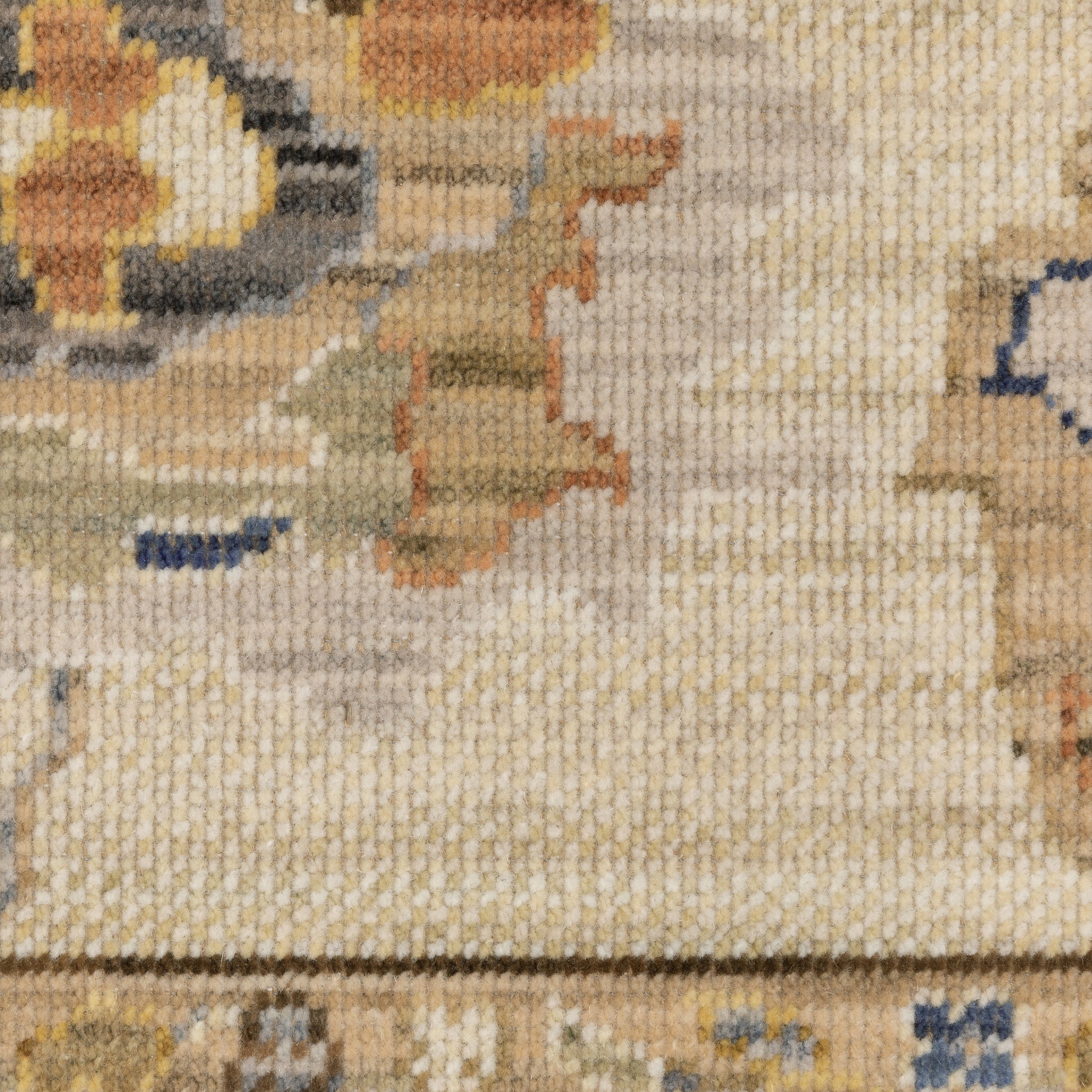 Acacia Floral Beige/ Tan Oriental Cut Pile Rug