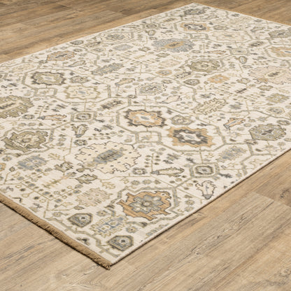 Acacia Oriental Ivory/ Gold Cut Pile Rug