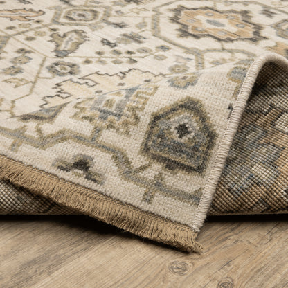 Acacia Oriental Ivory/ Gold Cut Pile Rug