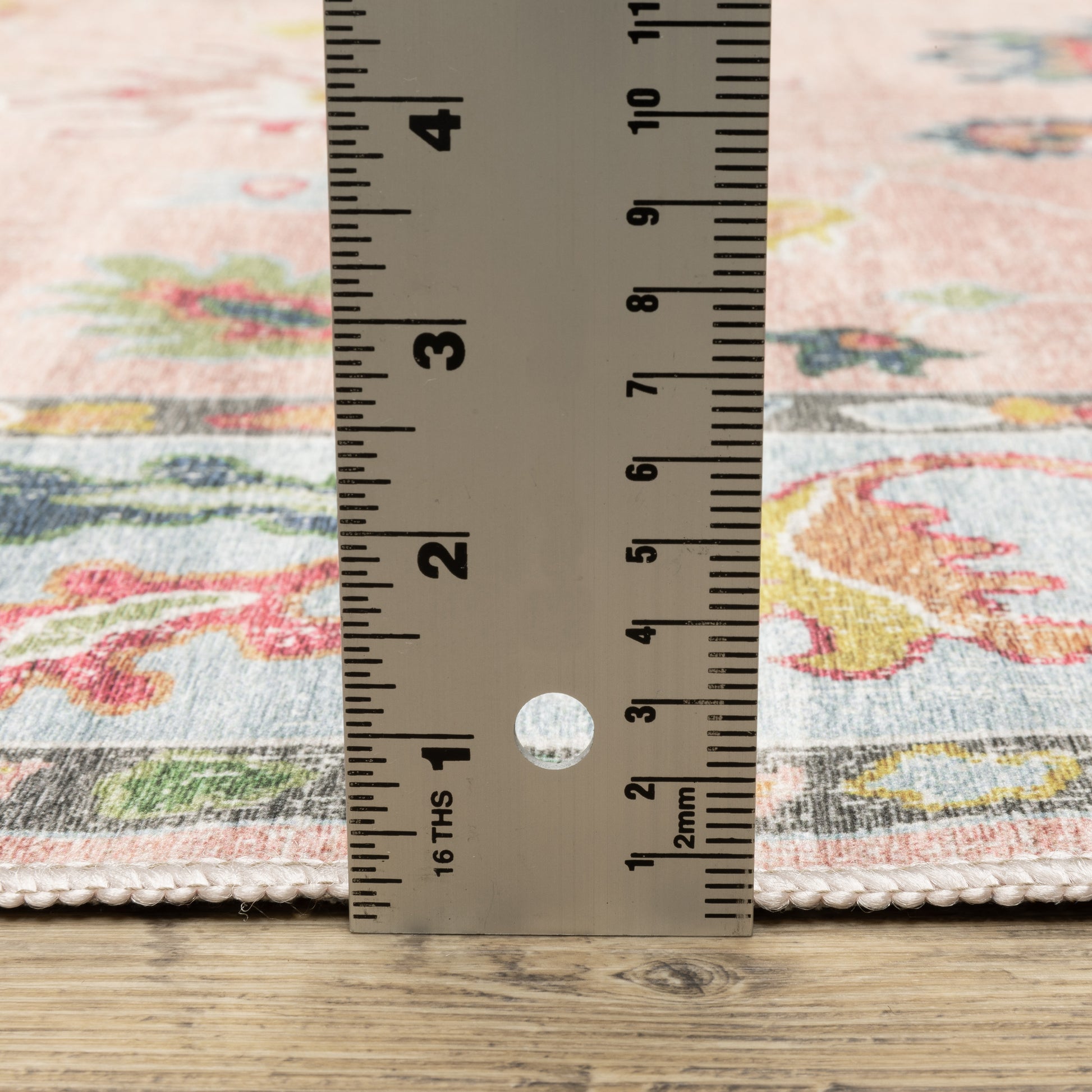 Addison Distressed Pink/ Blue Oriental Flat Weave Rug