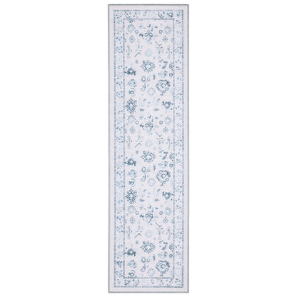 Addison Distressed Ivory/ Blue Oriental Flat Weave Rug
