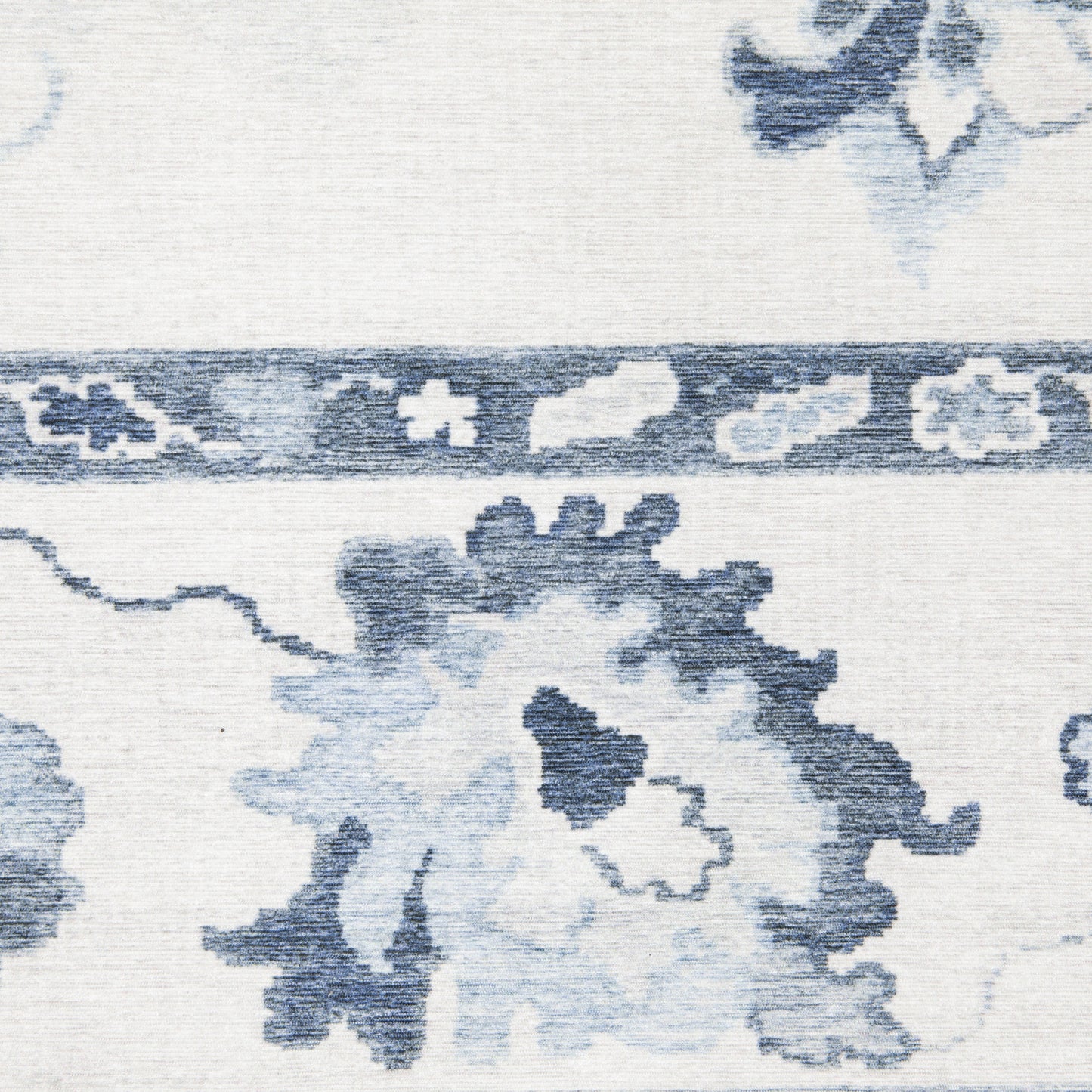 Addison Distressed Ivory/ Blue Oriental Flat Weave Rug
