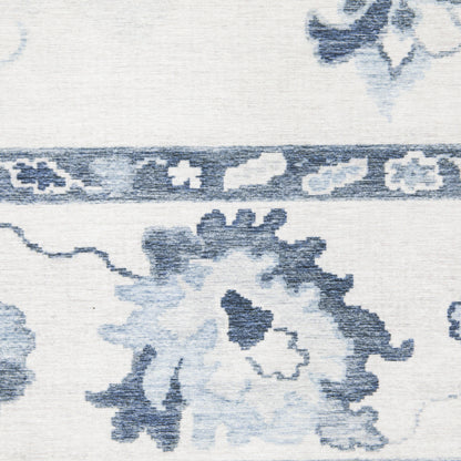 Addison Distressed Ivory/ Blue Oriental Flat Weave Rug