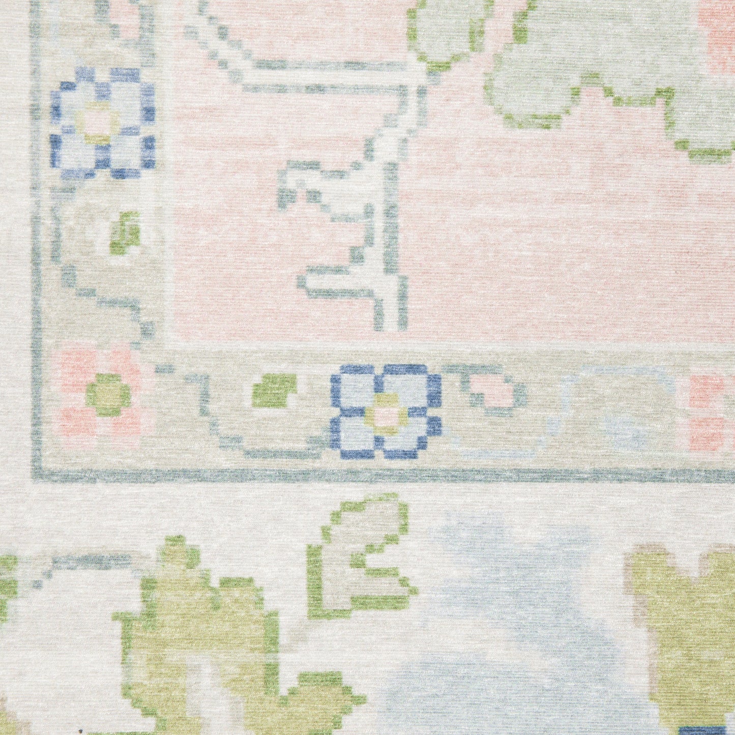 Addison Distressed Pink/ Green Oriental Flat Weave Rug