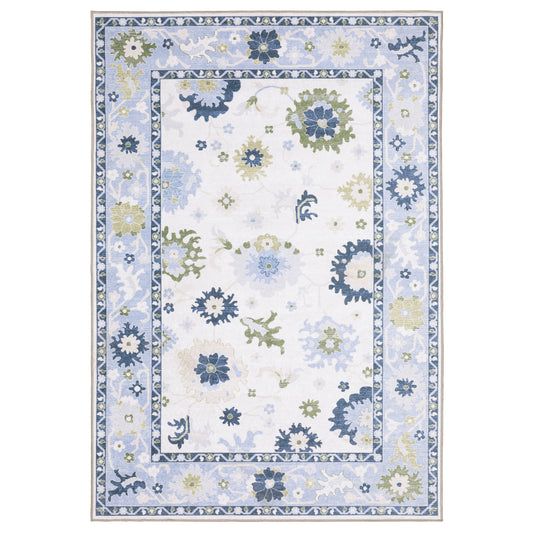 Addison ADD05 Blue Floral Rug