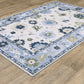 Addison Floral Blue/ Green Oriental Flat Weave Rug