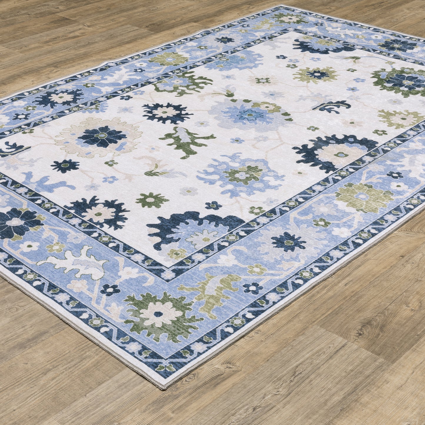 Addison ADD05 Blue Floral Rug