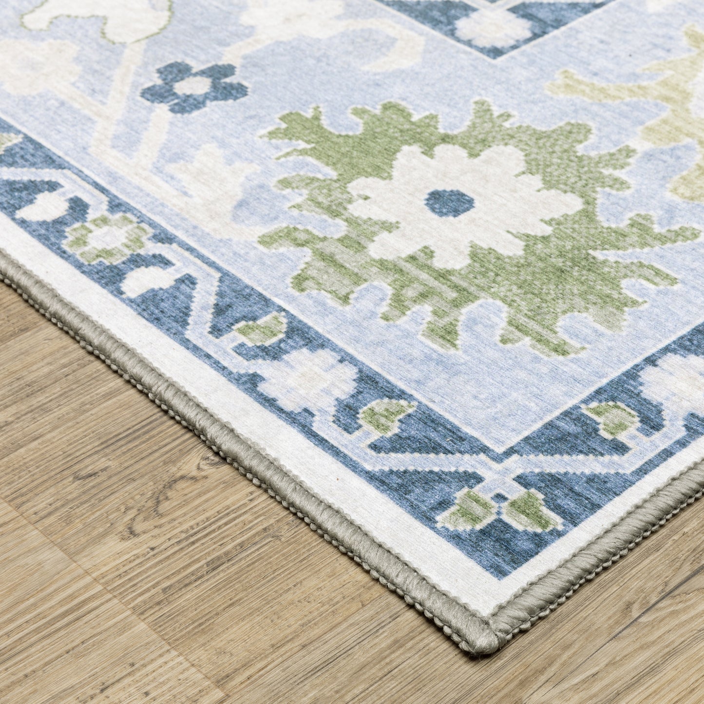 Addison ADD05 Blue Floral Rug