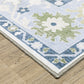 Addison Floral Blue/ Green Oriental Flat Weave Rug