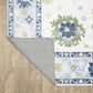 Addison Floral Blue/ Green Oriental Flat Weave Rug