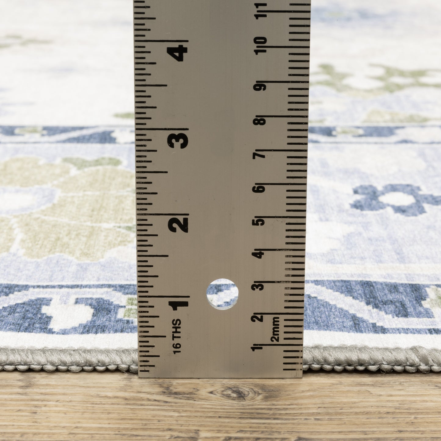 Addison Floral Blue/ Green Oriental Flat Weave Rug