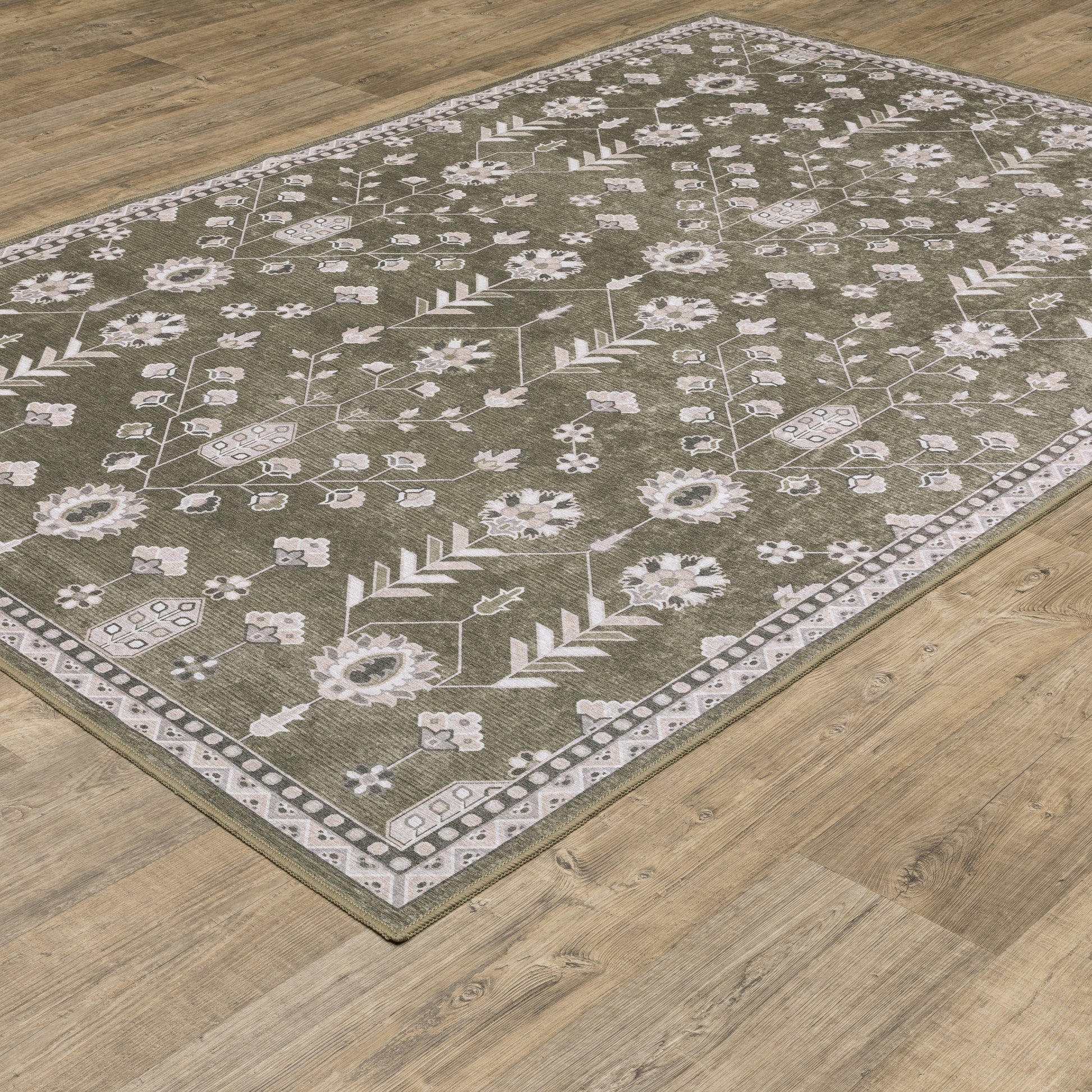 Addison Floral Brown/ Ivory Flat Weave Rug