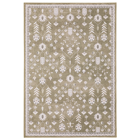 Addison ADD07 Brown Floral Rug