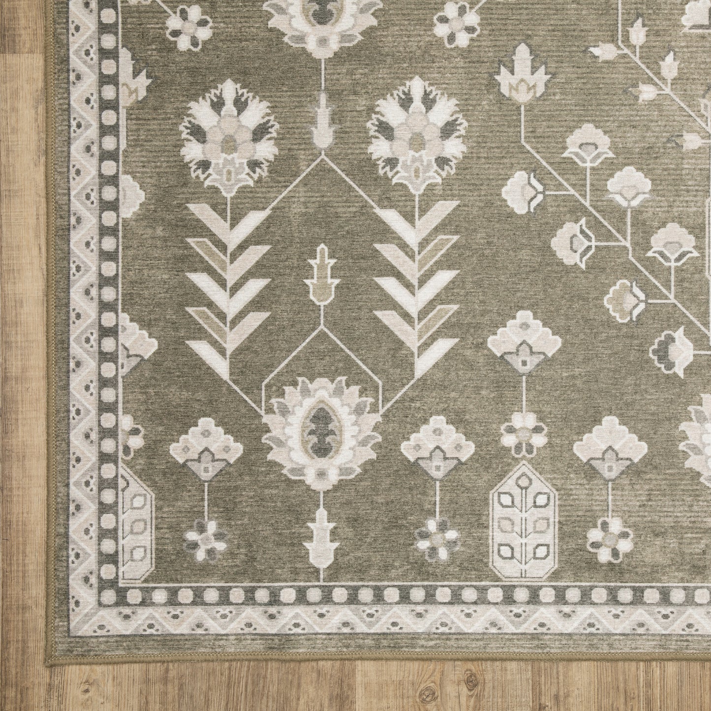 Addison Floral Brown/ Ivory Flat Weave Rug