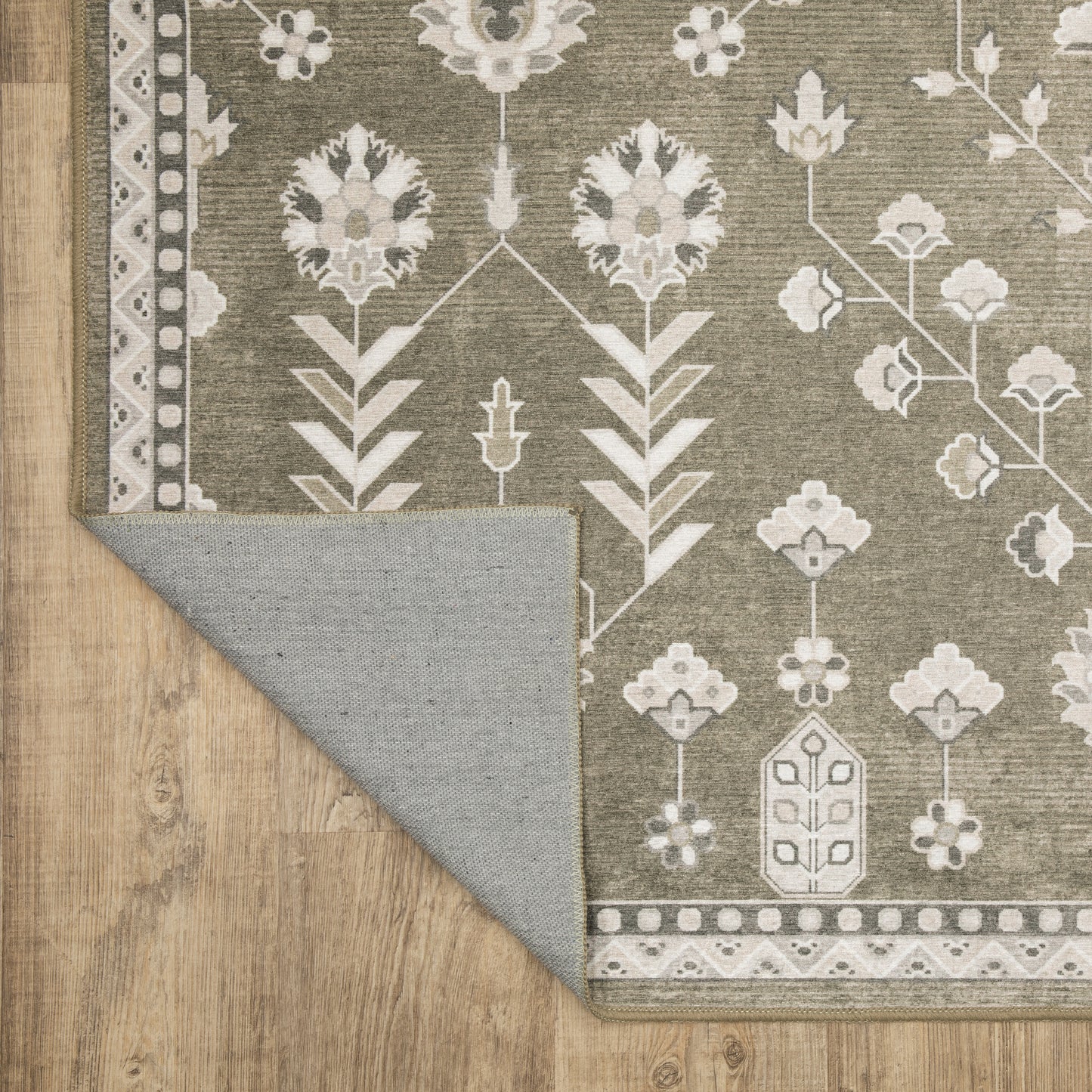 Addison Floral Brown/ Ivory Flat Weave Rug