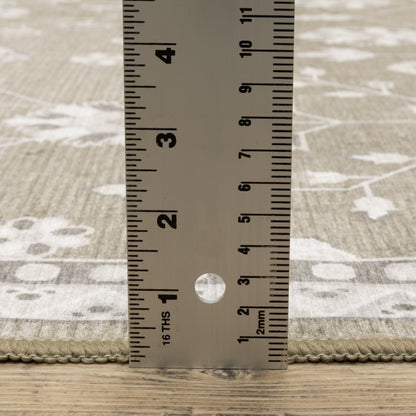 Addison Floral Brown/ Ivory Flat Weave Rug