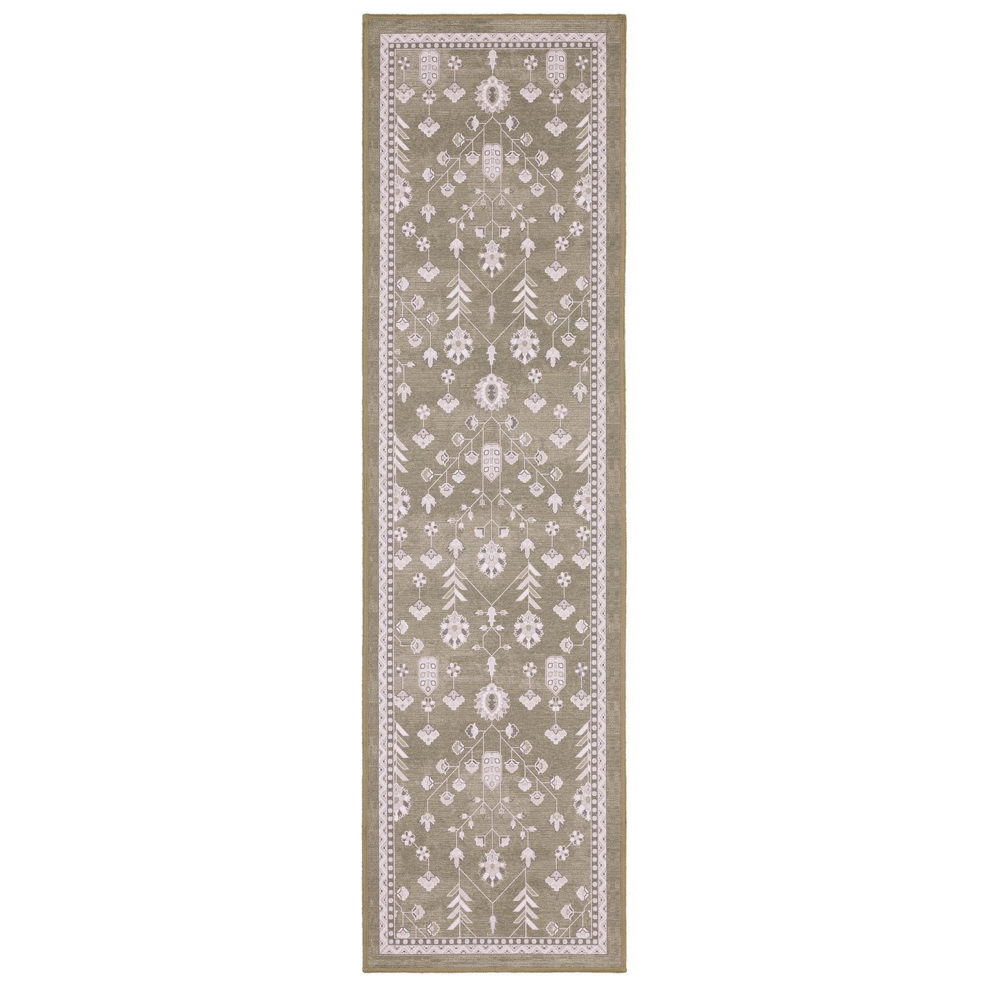 Addison Floral Brown/ Ivory Flat Weave Rug