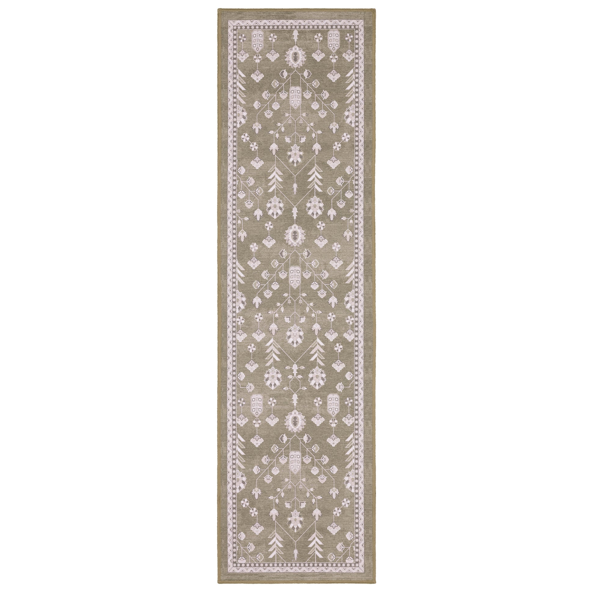 Addison Floral Brown/ Ivory Flat Weave Rug