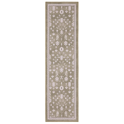 Addison Floral Brown/ Ivory Flat Weave Rug